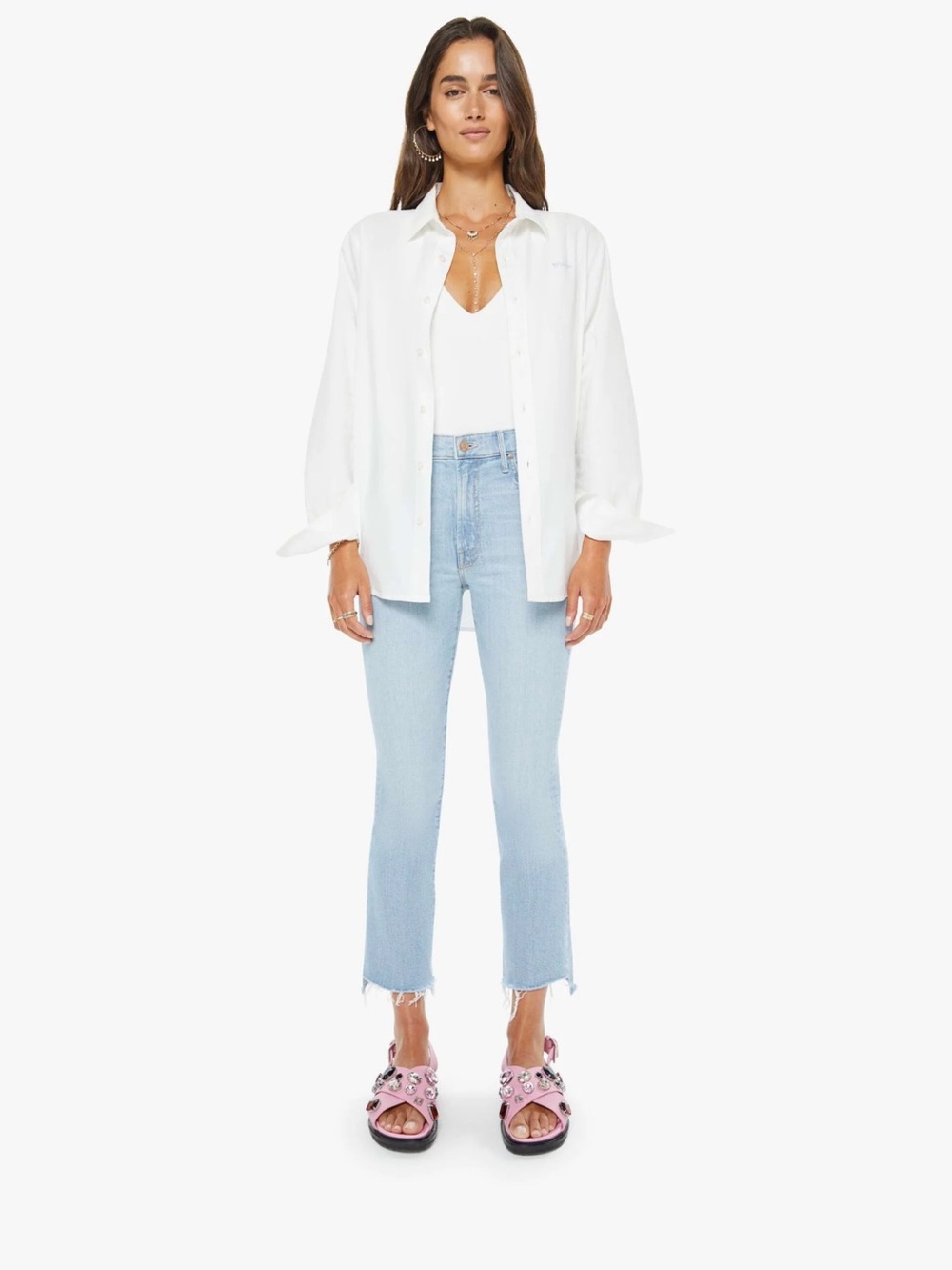 MOTHER The Insider Crop Step Fray Jeans 23